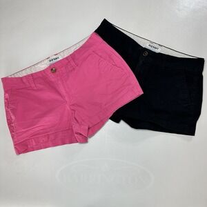Old Navy Women's Size 4 Shorts Lot of 2 Pink Black Cotton Chino Casual Summer